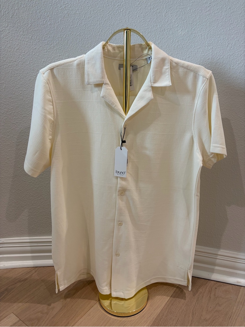 Bruno Cream Short-Sleeve Button-Down Shirt